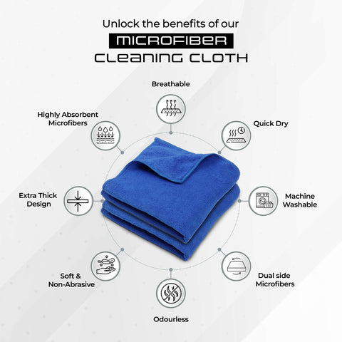 Robustt Microfiber Cloth 40x40 cms - 350 GSM Thick Lint