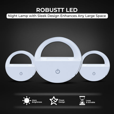 Robustt Sensor Light | Round Shape | Premium LED | Warm Light | ABS Material | Automatic On / Off | Night Light for Bedroom | Smart Light Sensor