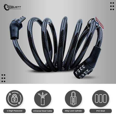 Robustt Keyless Numeric Bike Cable Lock