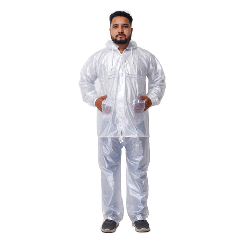 Robustt Unisex Waterproof Rain Suit Transparent