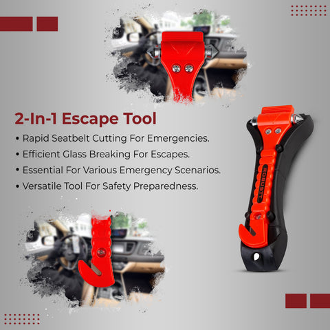 Robustt Car Window Breaker | Window Breaker Seat Belt Cutter | Emergency Escape Tool | Ergonomic Design | Easy To Use