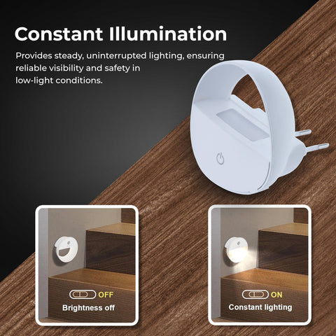 Robustt Sensor Light | Round Shape | Premium LED | Warm Light | ABS Material | Automatic On / Off | Night Light for Bedroom | Smart Light Sensor