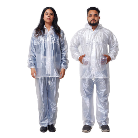 Robustt Unisex Waterproof Rain Suit Transparent