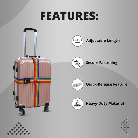 Robustt Luggage Belt | Heavy Duty Material | Adjustable Travel Belt For Suitcase | Fashionable Design | Travel Hands-Free