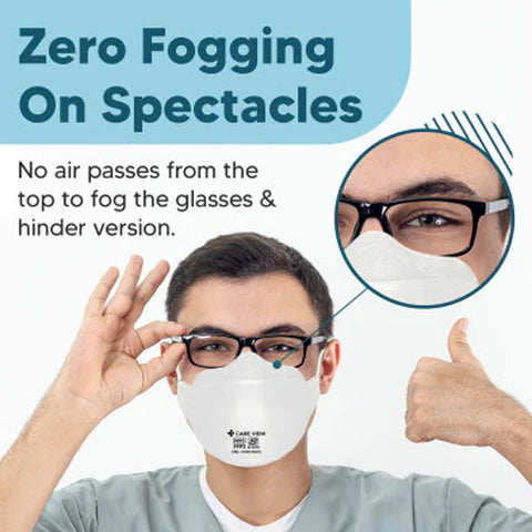 Careview N95 Anti Pollution Fender Mask, 6 Layered Filtration with Zero Fogging on Spectacles