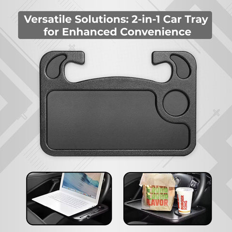 Robustt Car Steering Tray | Black | ABS Material | Easy Installation | High Quality | Versatile  Use for holding food, drinks, laptops, and more
