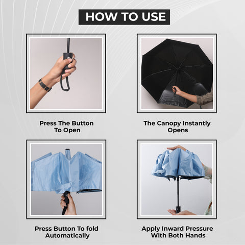 Robustt Wind Resistant Waterproof Umbrella (Sky Blue)