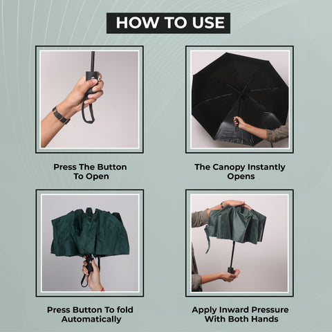 Robustt Wind Resistant Waterproof Umbrella (Dark Green)