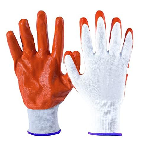 Robustt Nylon Nitrile Coated Industrial Safety Hand Gloves Anti-Cut, Cut Resistant, Heat Resistant, Industrial Use, for Finger and Hand Protection