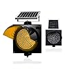 Robustt Solar Powered Yellow LED Flashing Warning Light | High-Visibility with Flicker Mode | IP65 Advanced Waterproof