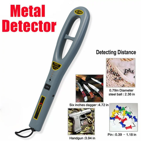 Robustt High Sensitivity Hand Held Metal Detector, With Battery Included Alarm Mode, Sound, Vibration & Led Lights | For Malls, Airports, Railway Stations, Banks
