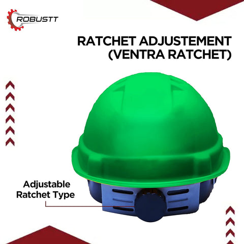 Robustt X Shree JEE Safety Helmet Executive Ratchet Type Adjustment, Protection for Outdoor Work Head Safety Hat with Sweat Band, Green