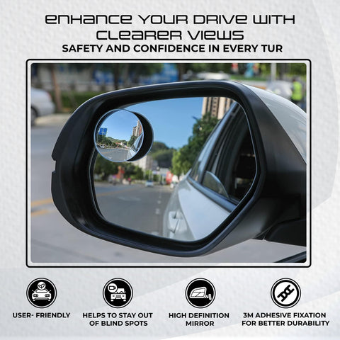 Robustt Blind Spot Mirror for Car (Pack of 2 Mirrors)