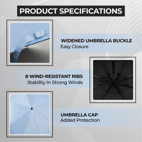 Robustt Wind Resistant Waterproof Umbrella (Sky Blue)