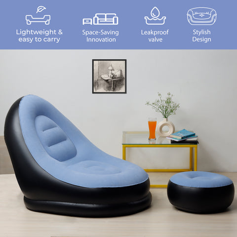 Inflatable Recliner Sofa for Ultimate Relaxation - Blue