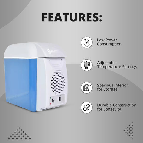 Robustt Car Fridge | 7.5 L Mini Car Fridge for Car | 12V | Dual Mode Temperature Control | Fast Cooling | No Noise | Portable Fridge For Travel