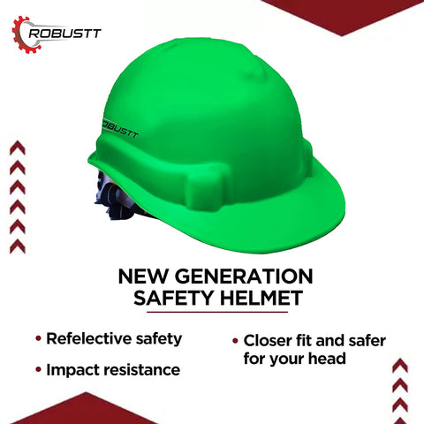 Robustt X Shree JEE Safety Helmet Executive Ratchet Type Adjustment, Protection for Outdoor Work Head Safety Hat with Sweat Band, Green