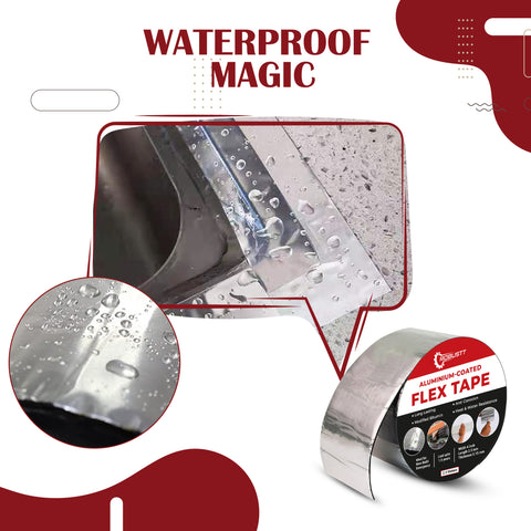 Robustt Aluminium Coated Flex Tape (10 CM x 2.5 M) Super Strong Waterproof Solution For Water Leakages, Premium Sealing & Repairs