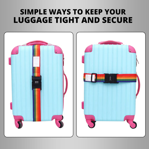 Robustt Luggage Belt with Lock | Heavy Duty Material | TSA Approved Combination Lock | Adjustable Travel Belt For Suitcase | Fashionable Design