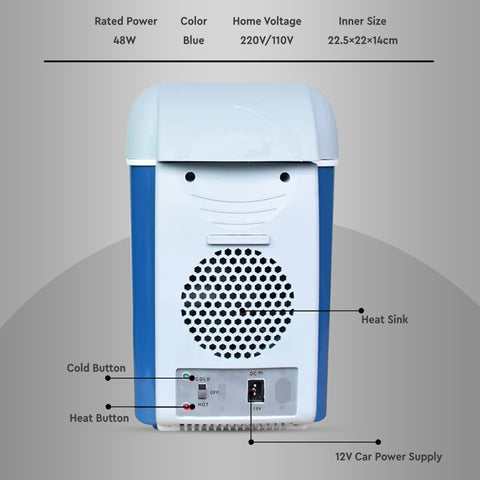 Robustt Car Fridge | 7.5 L Mini Car Fridge for Car | 12V | Dual Mode Temperature Control | Fast Cooling | No Noise | Portable Fridge For Travel