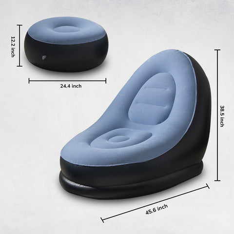 Inflatable Recliner Sofa for Ultimate Relaxation - Blue