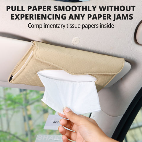 Robustt Car Tissue Box Holder - Beige