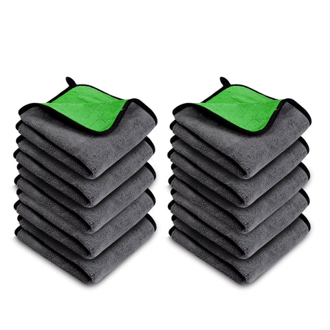 Robustt Multipurpose Microfiber Cleaning Towel Cloth (800 GSM, Green)