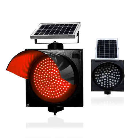 Robustt Solar-Powered Red Warning Light - High-Visibility with Flicker Mode