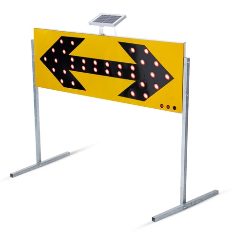 Robustt Solar Powered Traffic Road Street Route Indicator Guideboard Cross Light Direction Sign