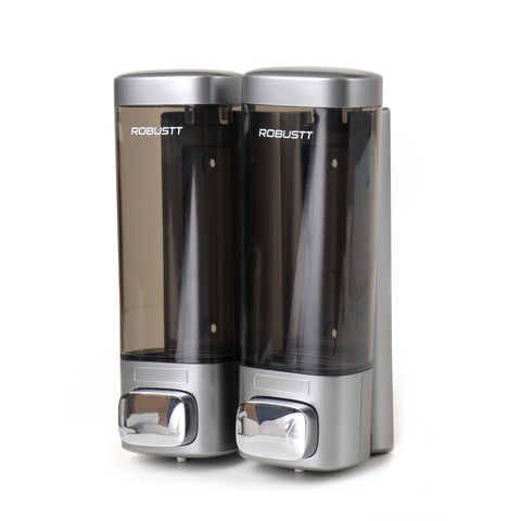 Robustt Wall Mount Dual Soap Dispenser 2 x 200 ML - Chrome