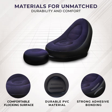 Inflatable Recliner Sofa for Ultimate Relaxation - Dark Blue