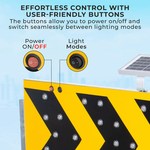 Robustt Road Lane Closed Traffic LED Solar Flashing Arrow Direction Sign Board