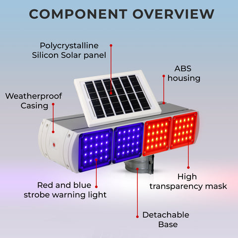 Robustt PVC Road Safety LED Road Blinker Solar Flashing Warning Light