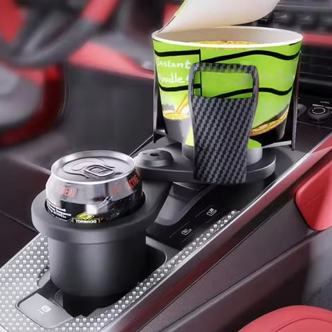 Robustt Dual Car Cup Holder Expander with Adjustable Base, 360 Degree Rotatable Base