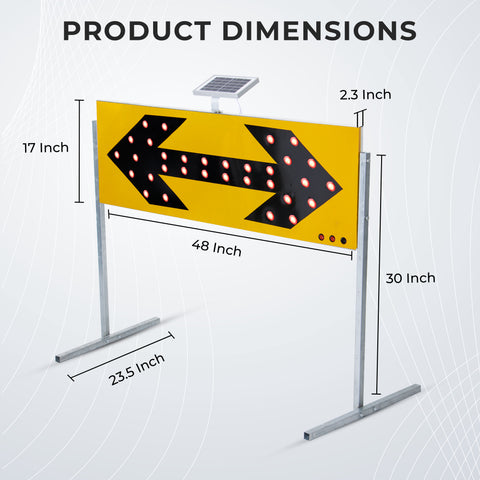 Robustt Solar Powered Traffic Road Street Route Indicator Guideboard Cross Light Direction Sign