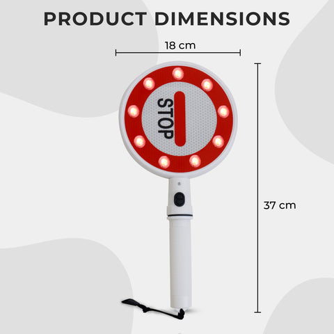 Robustt Dual-Sided STOP/GO handheld Sign - High Visibility LED