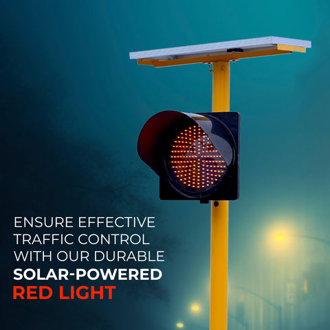 Robustt Solar-Powered Red Warning Light - High-Visibility with Flicker Mode