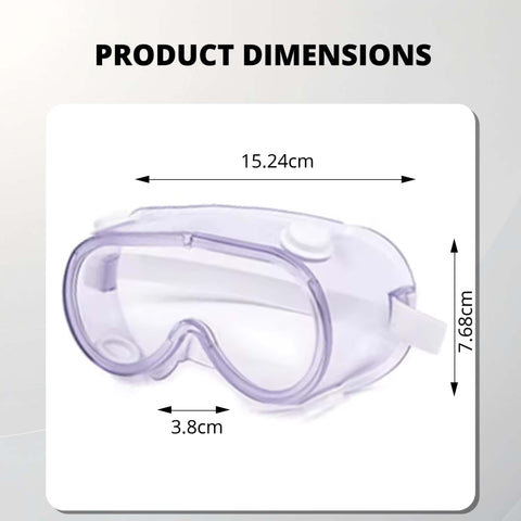 Robustt Chemical Safety Goggles | Premium Quality | Adjustable Strap | Anti-Fog Protective Safety Goggles | Anti- Scratch Safety Goggles | Clear Lens Wide Vision