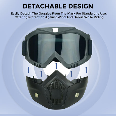 Robustt Reusable Riding Mask & Bike Goggle - Transparent