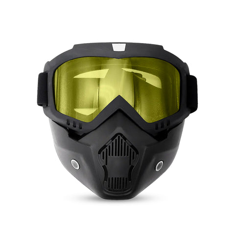 Robustt Reusable Riding Mask & Bike Goggle - Yellow