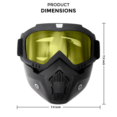 Robustt Reusable Riding Mask & Bike Goggle - Yellow