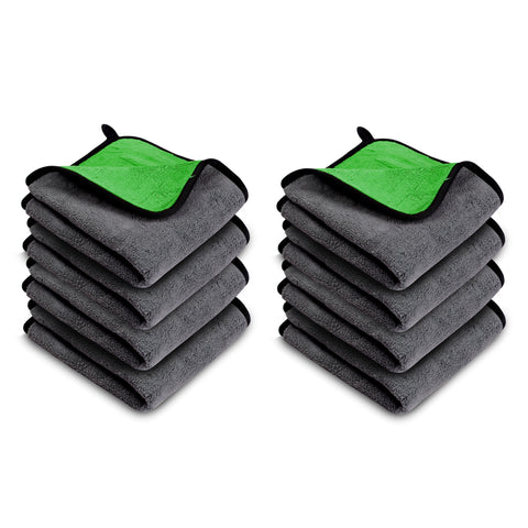 Robustt Multipurpose Microfiber Cleaning Towel Cloth (800 GSM, Green)