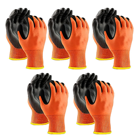 Robustt Nylon Nitrile Coated Industrial Safety Hand Gloves Anti-Cut, Heat Resistant, for Finger and Hand Protection