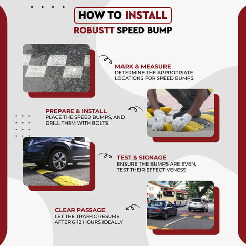 Robustt Plastic Road Speed Bump and Speed Breaker for Road Safety & Concrete Traffic Driveway