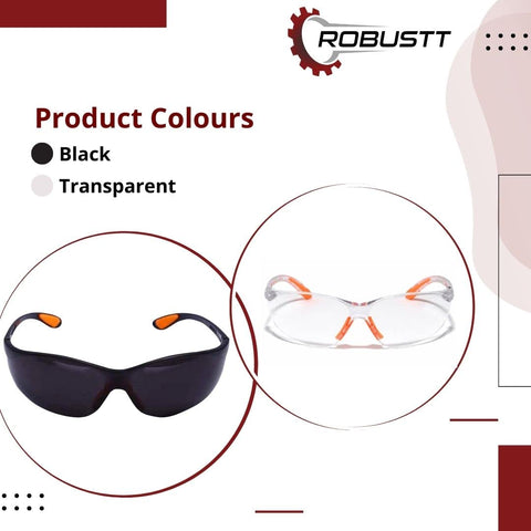 Robustt Scratch-resistant, UV-protected, dust-protected polycarbonate unbreakable safety goggles
