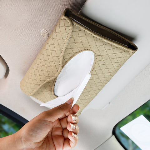 Robustt Car Tissue Box Holder - Beige