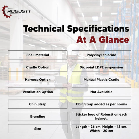 Robustt X Shree JEE Nape Type Adjustment-Safety Helmet, Construction Helmet, Protection for Outdoor Work Head Safety Hat