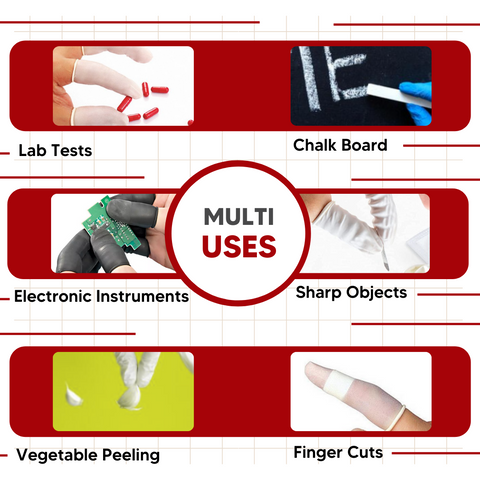 Robustt Disposable Latex Finger Cots, Safe and Multipurpose Rubber Fingertips, Protective Finger Gloves