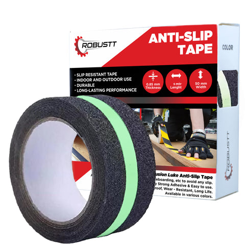 Robustt Anti Skid/Anti Slip Neon Tape (5mtr X50mm), Fall Resistant with PET Frosted Material Used For Slippery Floors, Staircase, Ramps, Indoor, Outdoor Use