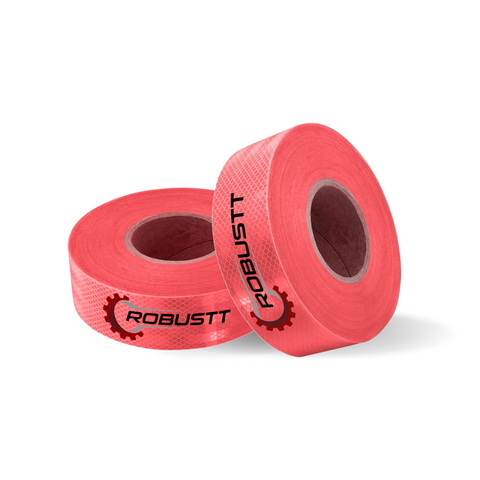 Robustt Red Reflective Tape (50mm) White PET Material, Diamond Cut Design